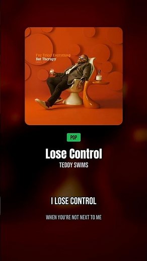 Lose Control - Teddy Swims (Letra/Lyrics) #shorts
