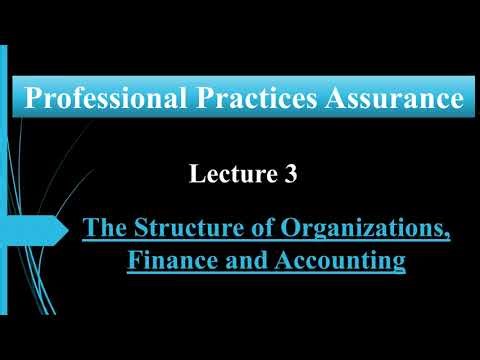 Lecture 3 | The Structure of Organizations, Finance & Accounting | Professional Practices Assurance