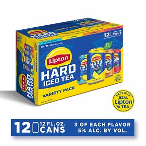 Lipton Hard Iced Tea Beverage Variety Pack, 12 Pack, 12 fl oz Cans, 5% ABV