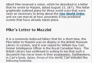Albert Pike's Letter To Mazzini In 1871, 3 World Wars