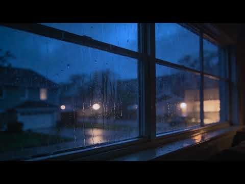 Rain on a Window at Night 🌧️ Cozy Window Rain Sounds for Deep Sleep (10 Hours)