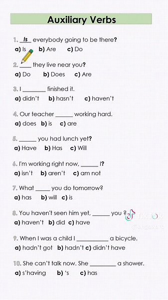 Auxiliary Verbs Quiz - Test Your English Skills
