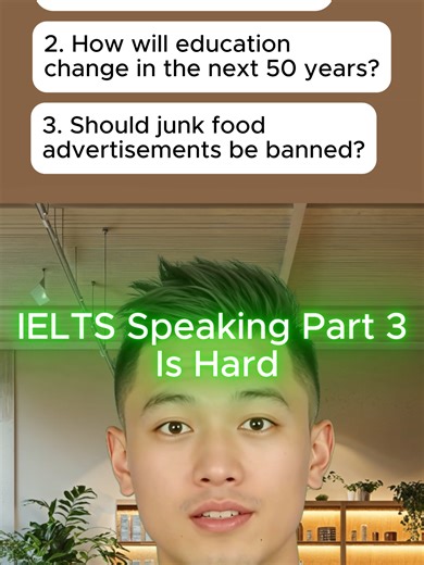 IELTS Speaking Part 3 Is Hard—Even in Your Native Language Can you answer IELTS Speaking Part 3 questions in your native language? Without pauses, hesitation, or mistakes? Most people can't—because these aren't daily conversation topics. In this video, I'll show you: ✓ Why IELTS Part 3 feels so hard (it's not just your English) ✓ Why preparing IDEAS is as important as studying grammar ✓ Generic answer formats you can use for ANY unfamiliar question 💡 Useful phrases for unknown topics: -