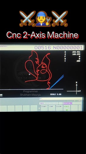 How To Make A #Love_Symbol Cnc Turning Machine In Graph #Cnc_Turning_Machine || #Short_Video ||