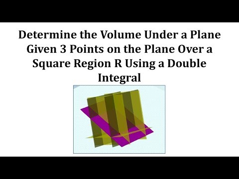 Find the Volume Under a Plane Given 3 Points on the Plane Over a Region R Using a Double Integral