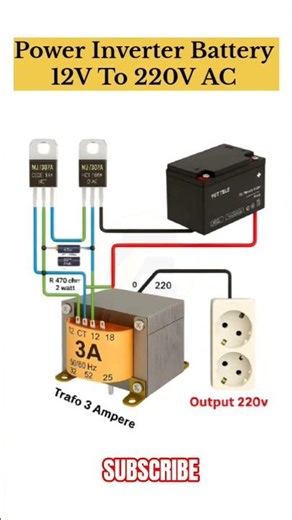 Power Inverter Battery 12v to 220v Ac Circuit Diagram. #inverter #homeinterior #smps #circuitdiagram