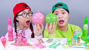 12K views · 108 reactions | Pink Jelly Vs Green Jelly Challenge Dona | DONA English | Facebook