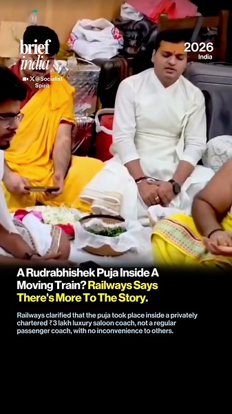 Railways Clarifies Viral Rudrabhishek Video Was Filmed Inside A ₹3 Lakh Chartered Saloon Coach.