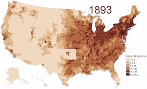 USA population density from 1790 to 2010. (by Blueberryleaf) | MapScaping