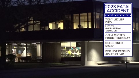 OSHA closes investigation into 2023 workplace fatality at John Deere's Milan plant