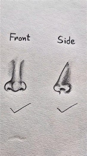 How to Draw Nose , Front & Side #art #shorts #sketch #nose #tutorial #howto