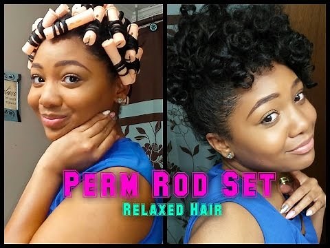 Perm Rod Set + Relaxed Hair || TWIST & CURL METHOD + Bantu Knots!