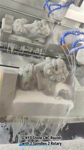 2 Spindle Marble Engraving CNC Router | Double Head Stone Carving