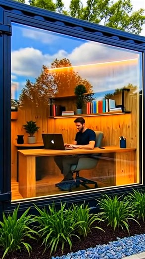 From Rust to Glass: The Ultimate Container Office Build #timelapse #satisfying #diy #shorts