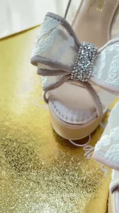 Custom lace peep-toe pumps for MARIE! Designed with passion,...