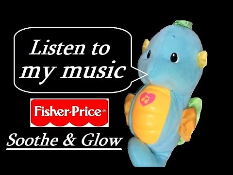 Children's FISHER PRICE Soothe & Glow Blue Seahorse Glow Worm Musical Toy