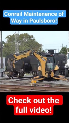 Maintenance of Way work in an active railyard! #train #construction #railway #caterpillar #conrail