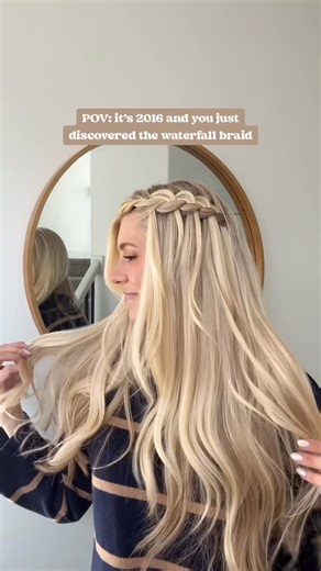 MCCALL | Lifestyle + Hair on Instagram: "Amber Fillerup walked so we could run 🫡 who else remembers the waterfall braid?! @amberfillerup #2016throwback #2016trend #hairtrends #amberfillerup #braidinspo #braidoftheday #pinterestbraid #easyhairstyles #halfuphalfdownhairstyle #halfuphair #hairinfluencer @daehair"