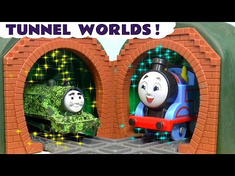 Toy Train Tunnel Stories with Thomas Trains and Tom Moss