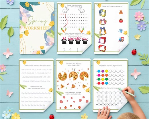 Spring Preschool Worksheets Printable | Learning Activities for Kids | PDF - Etsy Canada