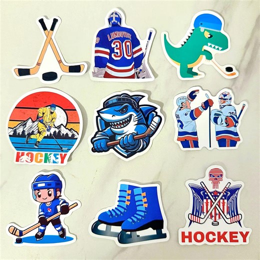 Hockey Sticker Pack, Ice Hockey Stickers, Hockey Player Decals, Cute Sports Vinyl Die Cut Stickers for Laptop Water Bottle Journal Gift - Etsy