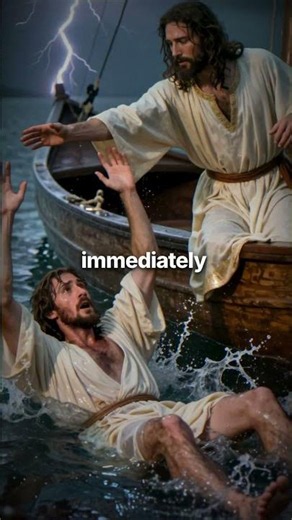 🌊 Peter Walked on Water... Until Fear Sank His Faith ✨ For a moment, the impossible became reality.