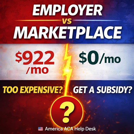 Employer health insurance can be expensive… but that doesn’t always mean it’s your best option. In some cases, there may be other options depending on your situation. Before you automatically accept employer coverage… make sure you understand how it compares. 🇺🇸 America ACA Help Desk