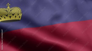 Flag Of Liechtenstein - Liechtenstein Flag High Detail - National flag Liechtenstein wave Pattern loopable Elements - Fabric texture and endless loop - Seamless loop - Highly Detailed Flag - The flag