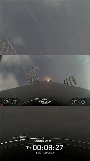 LANDING! Falcon 9 lands after delivering SDA Tranche 1 Transport Layer C Satellites into Orbit