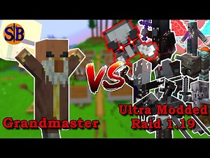 Can the GRANDMASTER defeat the Ultra Modded Raid 1.19 | Minecraft Mob Battle