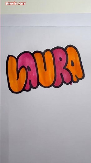 Come Disegnare Scritte Bubble Graffiti | Tutorial Nome Laura ✍️ #graffiti #lettering #bubbleletters