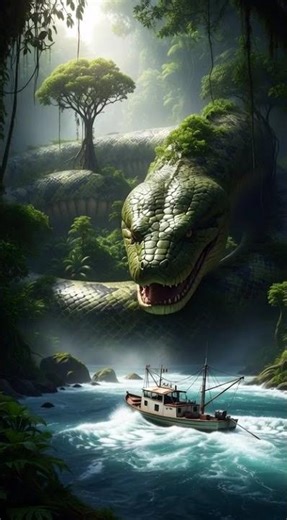 Largest snake in the world encounter in amazon river