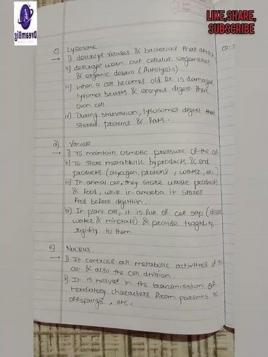Class 8th, Science, Lesson 10: Cell & Cell Organelles, Full exercise