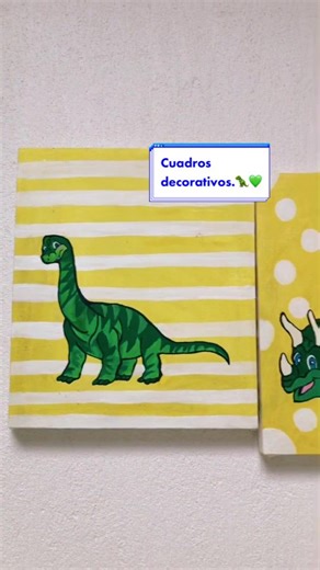 Cuadros decorativos para cuarto de Niño.🦖💚#cuadrosdecorativos #cuadrospersonalizados #dinosaurios #niños #art #arte #pintadoamano #fyp #parati #lentejas