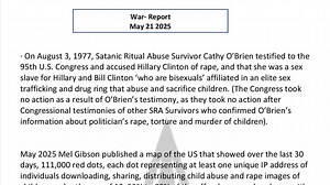 WAR REPORT - MAY 21 2025 - CATHY O'BRIEN & MEL GIBSON ON THE CHILDREN