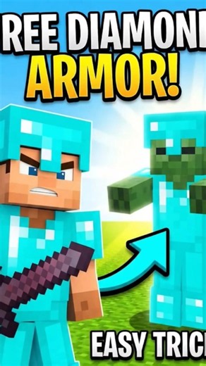 How to Get Diamond Armor from Zombie Easily in Minecraft! 🤯💎 #shorts