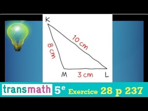 construct a triangle knowing the lengths of the 3 sides • with ruler and compass • fifth