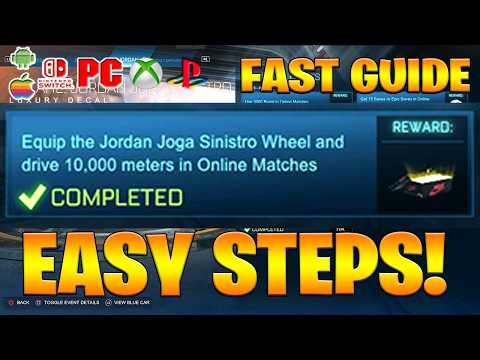 Equip the Jordan Joga Sinistro Wheel and drive 10,000 meters in Online Matches Rocket League Jordan!