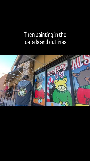 59 reactions · 7 comments | I finished my holiday window painting and brought the magic with the @artiviveapp! I hope you like seeing the process and will stop by and visit and join us Crafting Joy All Season Long! #BREWTIFULLY #arwindows #paintedholidaywindow #starkcounty #fyp | Brewtifully | Facebook