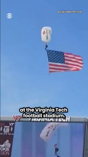 Skydiver crashed into Lane Stadium scoreboard before Virginia Tech's spring football game #shorts