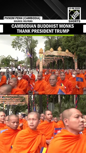 Cambodian Buddhist Monks thank President Trump, lead peace march to support Thai-Cambodian harmony