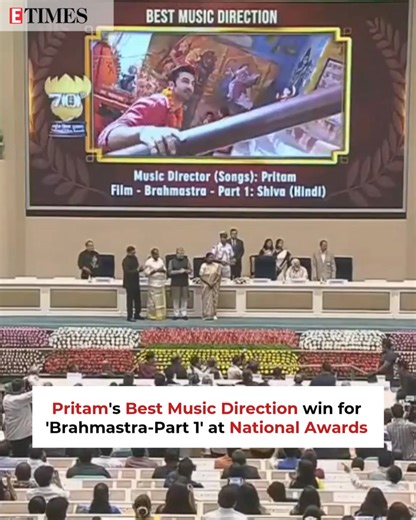 Music maestro Pritam conferred with Best Music Direction award for 'Brahmastra-Part 1' #pritam Pritam | ETimes