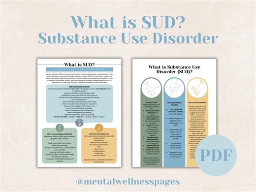 What is SUD, Substance Use Disorder, Addiction, Psychoeducation, DSM Criteria, Therapy Worksheets, Sobriety, Drug and Overdose Awareness - Etsy