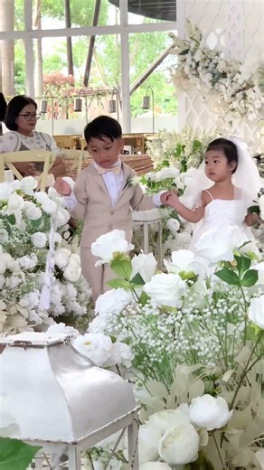 Little groom and little bride. Cutie!