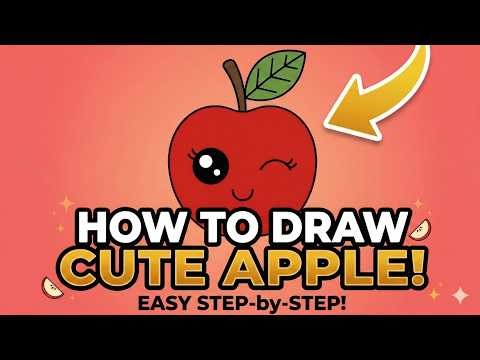 How to Draw a Cute Apple 🍎 Easy Step-by-Step