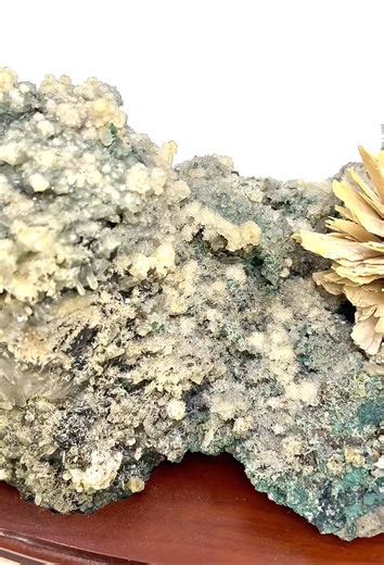 Amethyst, Calcite, Quartz, Celadonite, Quartz ps. Anhydrite *UV* Ametista do Sul, Rio Grande do Sul, Brazil 33x21.5x16 cm $500 dollars (was $750) | Crystal Brothers