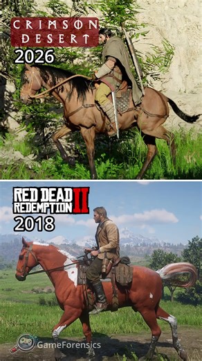 Crimson Desert (2026) VS RDR2 (2018) - Horse Comparison #comparison #crimsondesert #rockstargames #reddeadredemption2 #rdr2