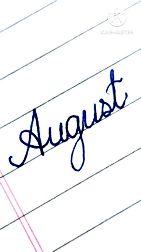 month August in cursive writing 😆 #ytshorts #english