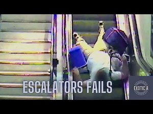 People Falling Down Escalators