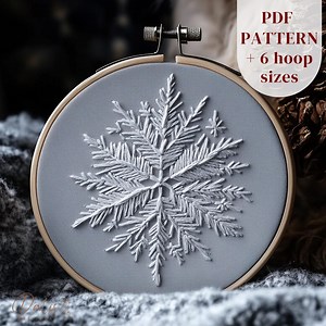 Snowflake Hand Embroidery Pattern, Winter Embroidery PDF Design, Christmas Embroidery Art, Beginners Stitching Pattern, DIY Christmas Craft - Etsy